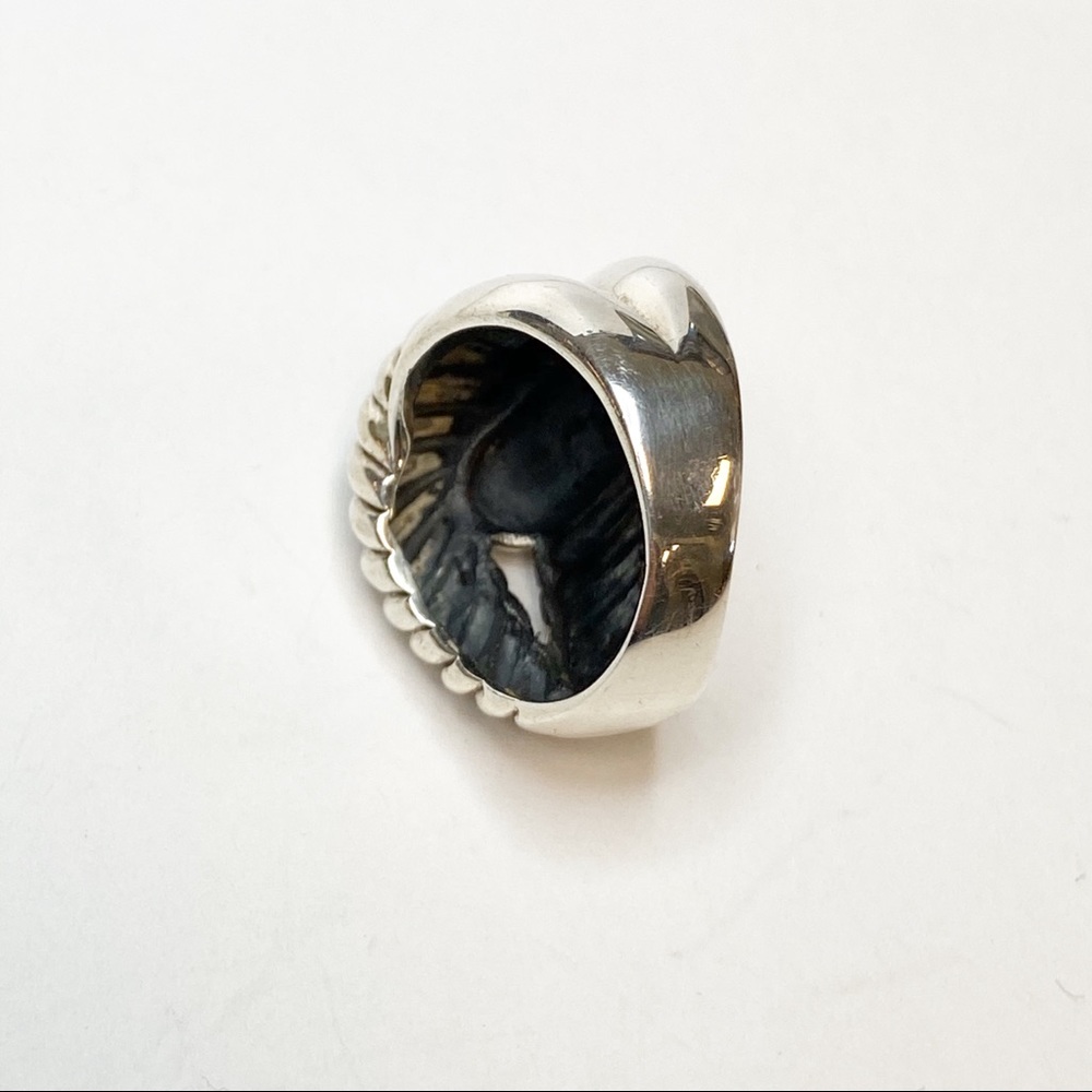 Silver Cable Interlocking Ring Sz 8 - image 6